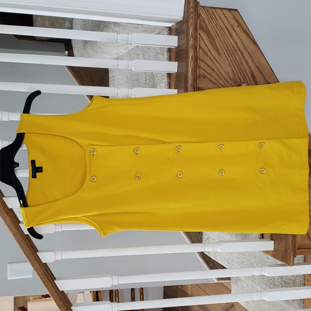 Yellow button down vest-dress